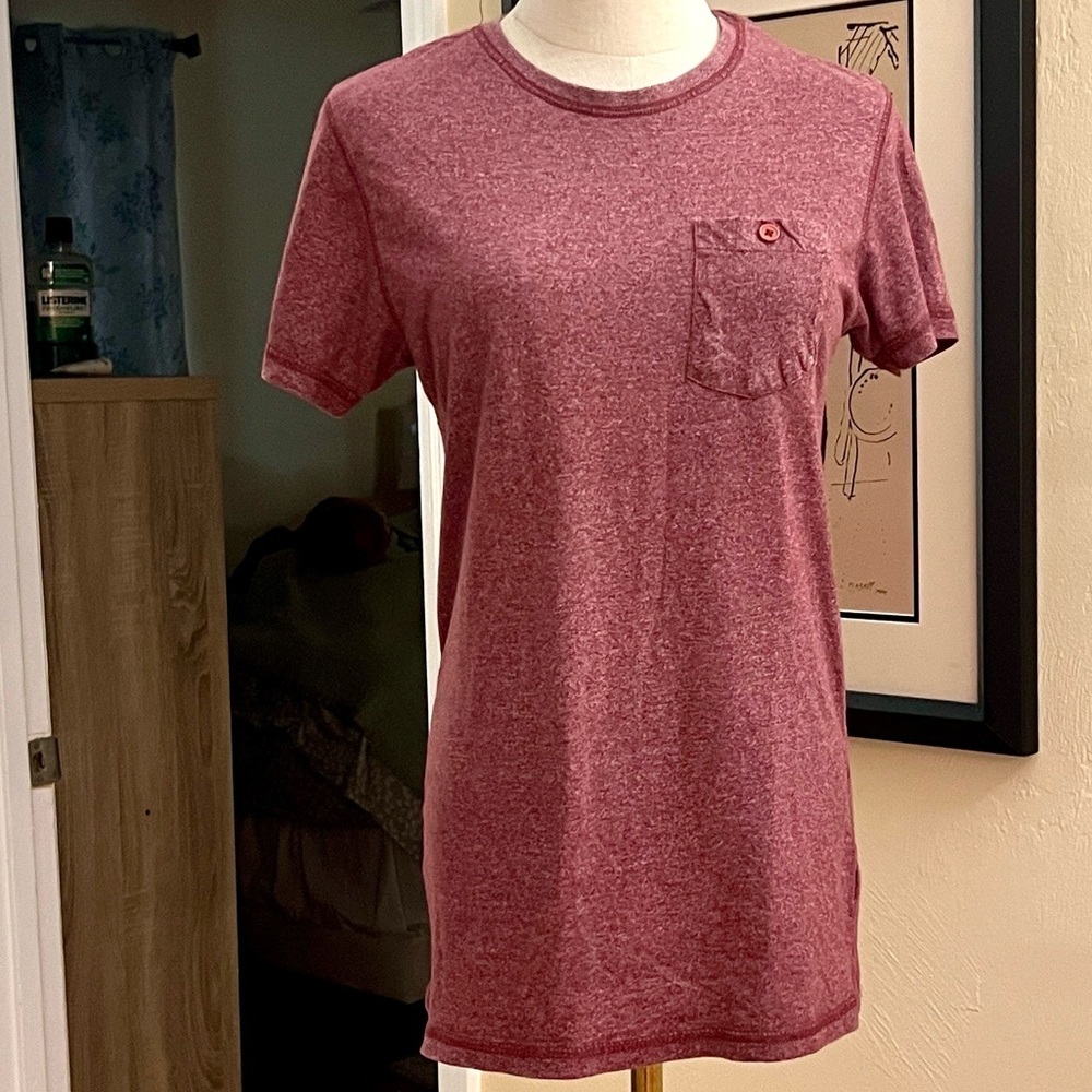 Creative Destruction,Pocket Tee Heathered-Brick,Coastal Cotton Blend,Size M - Picture 2 of 7